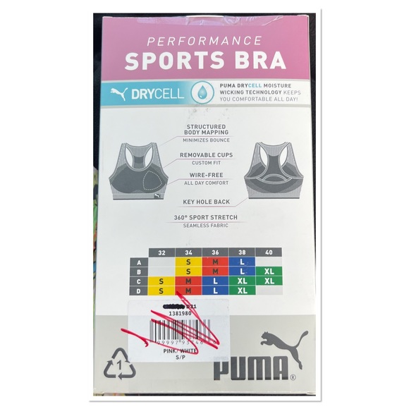 Puma Performance 2 Pac Seamless Sports Bra Sz S - Picture 4 of 6